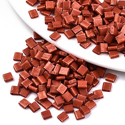 (123L) Белый крем непрозрачный блеск Стеклянный бисер с отверстиями fgb 2, спекающийся лак, прямоугольные, огнеупорный кирпич, 5x4.5~5.5x2~2.5 мм, отверстие : 0.5~0.8 мм, около 1180 шт / упаковка