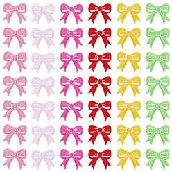 (52) Непрозрачная лаванда 48 шт. 6 цветные банты из полиэстера с вышивкой, пришитые на ткань, шитье ремесленных украшений, разноцветные, 20.5x22.5x1.5 мм, 8 шт / цвет