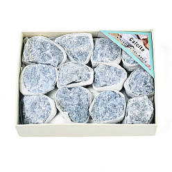 Кальцит Украшения из натурального голубого кальцита, товары для украшения дома, самородки, с бумажной коробкой, 33~58x24~48x14~39 мм