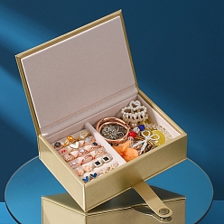 Dark Khaki PU Leather Jewerly Storage Boxes, with Magnetic Clasp, Rectangle, Dark Khaki, 12.5x5.5x17.5cm