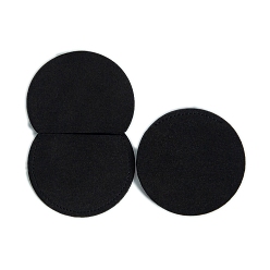 Черный Мешочки для украшений из микрофибры, складные подарочные пакеты, для кольца колье серьги браслет ювелирные изделия, плоско-круглые, чёрные, 7x7 см