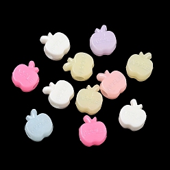 Яблоко Пластиковые европейские бусины с фруктовой тематикой, бусины с большим отверстием, имитация стиля желе, яблоко, 13x11.5x7.5 мм, отверстие : 4.5 мм, Около 714 шт / 500 г