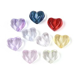 (52) Непрозрачная лаванда Прозрачные стеклянные бусины, сердце, разноцветные, 12.5x14.5x8~8.5 мм, отверстие : 1.2 мм, Около 617 шт / 1000 г