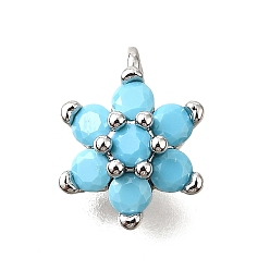 Платина Латунные микро проложить кубического циркония подвески, без кадмия, без никеля и без свинца, , платина, 11x8x3.5 мм, отверстие : 1 мм