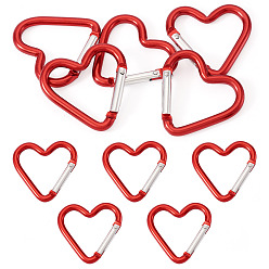 Красный 5пружинные кольца из цинкового сплава, сердце, красные, 43.2x42 мм