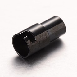 Electrophoresis Black 304 Stainless Steel Locking Tube Magnetic Clasps, Column, Electrophoresis Black, 17x6mm, Hole: 4mm