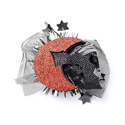 Bat Фетровые заколки из кожи аллигатора на тему Хэллоуина, с железными зажимами и органзой, для ребенка, летучая мышь, 78x83x16 мм