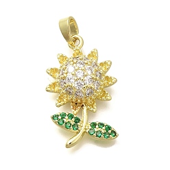 Настоящее золото 18K Стойка металлическая латунная микропрофилированная кубическая циркония подвески, , долговечный, без свинца и без кадмия, реальный 18 k позолоченный, 26.5x15.5x6 мм, отверстие : 5x2.5 мм