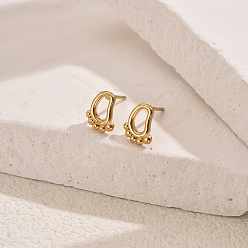 Footprint Серьги шпилька нержавеющая сталь, золотые, след, 8.6 мм