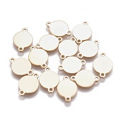 Золотой Ионное покрытие (ip) 304 соединители звеньев из нержавеющей стали, плоско-круглые, золотые, 10x14.5x0.7 мм, отверстие : 1.4 мм