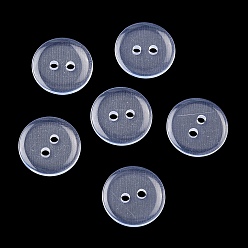 Прозрачный Ясный круглая кнопка рубашка 2-луночное, Пуговицы из cмолы, прозрачные, диаметром около 15 мм , отверстие : 1.5 мм, около 400 шт / упаковка
