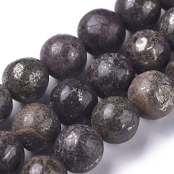 Camello Hilos de perlas de pirita africana natural, rondo, camello, 6 mm, agujero: 0.7 mm, sobre 67 unidades / cadena, 15.94 pulgada (40.5 cm)