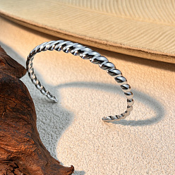 Нержавеющая Сталь Цвет Круассан 304 браслеты-манжеты из нержавеющей стали для женщин, цвет нержавеющей стали, внутренний диаметр: 2-5/8 дюйм (6.6 см)