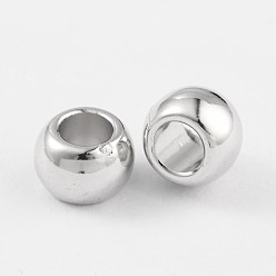 Plastic CCB Plastic Beads, Nickel Color, Flat Round, 5x7mm, Hole: 4mm