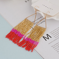 Треугольник Стеклянные шарики из серебра, с крюком из нержавеющей стали 304, золотые, треугольные, 100x30 мм