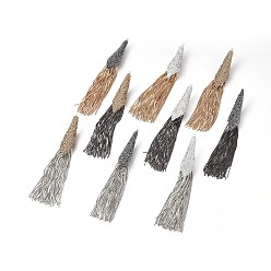 (52) Непрозрачная лаванда Латунь кисточкой большие кулоны, с полимерной глиной стразами, разноцветные, 122x15.5x13 мм, отверстие : 1.5 мм