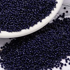 (RR4494) Duracoat Dyed Opaque Indigo Navy Blue MIYUKI Round Rocailles Beads, Japanese Seed Beads, (RR4494) Duracoat Dyed Opaque Indigo Navy Blue, 15/0, 1.5mm, Hole: 0.7mm, about 5555pcs/bottle, 10g/bottle