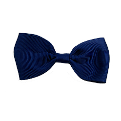 Полуночно-синий Grosgrain bowknot аллигаторные зажимы для волос, С железными аллигаторами, темно-синий, 80 мм