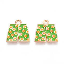 Clothes Подвески из сплава и эмали на пляжную тематику, золотой свет, одежда, 15x14x1 мм, отверстие : 1.8 мм