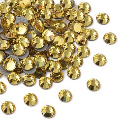 10020 Light Topaz Камни preciosa® crystal hotfix с плоской основой, чешский хрусталь, круглый(438 11 612 шатон роза вива 12 ®), 10020 светлый топаз, ss 8 (2.3~2.5 мм)
