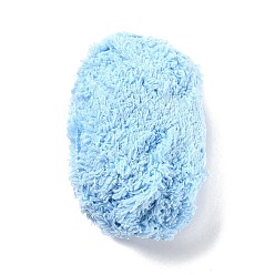 Light Sky Blue Soft Faux Fur Yarn, Twisted Cord, Hand-woven, for Baby Coat, Vest, Scarf, Hat, Light Sky Blue, 9~11x0.5mm, 38.28 yard(35m)/roll, 10rolls/bag