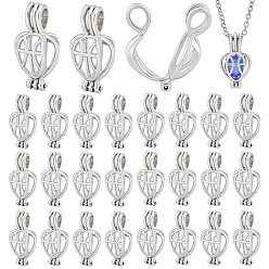 Платина 30 шт. подвески из сплава с полыми каплевидными бусинами, платина, 22x12x10 мм, отверстие : 4.5x3 мм, Лоток 10x10 мм