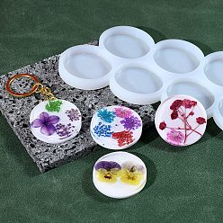 Белый Плоские круглые силиконовые формы своими руками, формы для литья смолы, для уф-смолы, изготовление ювелирных изделий из эпоксидной смолы, белые, 245x103x8 мм, внутренний диаметр: 51 мм