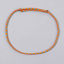 Orange Summer Beach Adjustable Braided Cotton Cord Anklets for Men Women, Orange, 12-5/8 inch(320mm)