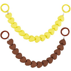 (52) Непрозрачная лаванда 2 шт. 2 цвета пластиковые цепочки для сумок с бусинами в форме сердца и застежками-железными кольцами, принадлежности для изготовления кошельков, разноцветные, 271 мм, 1 шт / цвет