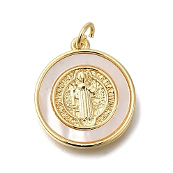 Настоящее золото 16K Латунные микро проложить кубического циркония подвески, без кадмия и без свинца, с оболочкой, реальный 16 k позолоченный, плоские круглые прелести, с целью перехода в кольце, реальный 16 k позолоченный, 19x16.5x2 мм