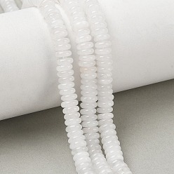 Blanco Hilo de abalorios/cuentas de jade natural, rondelle lisa, blanco, 6.5x2 mm, agujero: 1.1 mm, sobre 167 unidades / cadena, 14.76'' (37.5 cm)