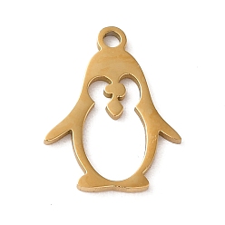 Золотой 201 подвески из нержавеющей стали, лазерная резка, очарование пингвина, золотые, 16x12.5x1 мм, отверстие : 1.5 мм