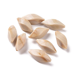 Wheat Two Tone Opaque Acrylic Beads, Horse Eye, Wheat, 24.5x9x9mm, Hole: 1.5mm, 460pcs/500g