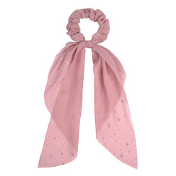 Бледно-фиолетовый Красный Звездная ткань, эластичный конский хвост, веревка для волос, длинные ленты, резинки для волос, резинка для волос / резинки для волос, аксессуары для волос для девочек женщин, бледно-фиолетовый красный, 381x80 мм