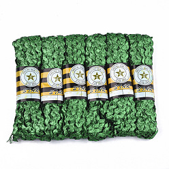 Зеленый Полиэфирные ленты, форма волны, зелёные, 7~8 мм, 15 двор / пачка, 6 расслоения / мешок