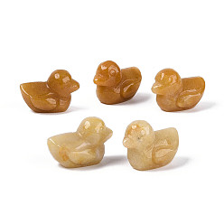 Топаз Нефрит Декоративные утки из натурального топаза и нефрита., фигурка для украшения дома, фен-шуй энергетический камень подарок для домашнего офиса украшение рабочего стола, 17~19.5x25~27x15~17 мм