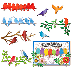 Птица Углеродистая сталь разрезает трафареты, для diy scrapbooking, Фотоальбом, декоративная бумага для тиснения, птица, 105~109x142~154x0.8 мм, 2 шт / комплект