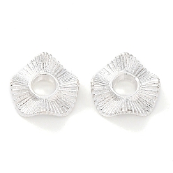 Серебро Латунные распорные баэды, долговечный, серебряные, 8x2.5 мм, отверстие : 2.4 мм