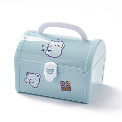 Pale Turquoise PP Plastic Multipurpose Portable Storage Box, for Sewing Box, Tool Box, First Aid Kit, Craft Supplies Organizer Case, with Latching Lid & Handle, Arch Rectangle, Pale Turquoise, 97x118x82mm, Inner Diameter: 113x85mm