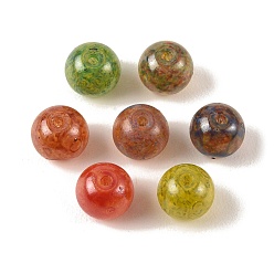 Круглые Краски для выпечки стеклянные бусины, разноцветные, круглые, 8 мм, отверстие : 1.4 мм