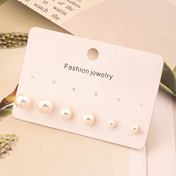 Настоящее золото 18K Французский романтик 3 пары круглых сережек-гвоздиков из нержавеющей стали, с имитацией жемчуга, реальный 304 k позолоченный, 18 мм