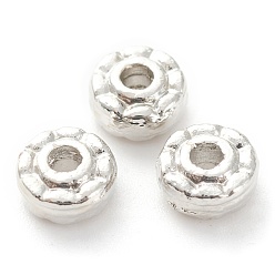 Platine Placage en rack perles d'espacement en alliage, sans plomb et sans cadmium, plaqué longue durée, plat rond, platine, 5.5x3mm, Trou: 1.5mm
