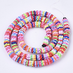 Mixed Color Handmade Polymer Clay Beads Strands, Plum Blossom, Mixed Color, 4~6x4~6mm, Hole: 2mm, about 313~350pcs/strand, 15.35~16.14 inch(39~41cm)