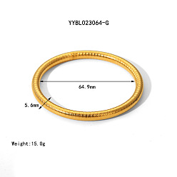 Настоящее золото 18K Браслеты из нержавеющей стали для женщин, реальный 18 k позолоченный, внутренний диаметр: 2-1/2 дюйм (6.49 см)