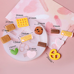 White DIY Silicone Molds, Fondant Molds, Resin Casting Molds, for Chocolate, Candy, UV Resin & Epoxy Resin Craft Making, Mixed Shapes, White, 130mm