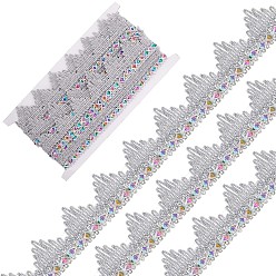 Серебро Лента из полиэстера с эффектом металлик, аксессуар для одежды, треугольник шаблон, серебряные, 1-1/2 дюйм (38 мм), о 5 ярдов / крен