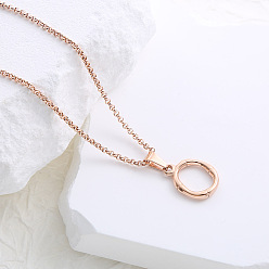Letter O Ожерелья с подвесками из нержавеющей стали с буквами для женщин и мужчин, розовое золото , Письмо O