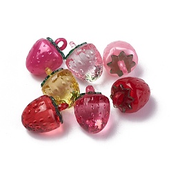 (52) Непрозрачная лаванда Прозрачные акриловые подвески корея, клубника, разноцветные, 18.8x13.5x13.5 мм, отверстие : 3 мм