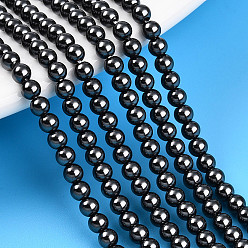 Черный Выпечка из окрашенного перламутрового стекла жемчужные бусинки, круглые, чёрные, 3 мм, отверстие : 0.6 мм, около 135~136 шт / нитка, 15.75~16.14 дюйм (40~41 см)