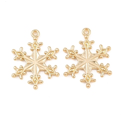 Золотой Подвески из сплава , прелести снежинки, стойки покрытие, золотые, 28.5x22x2.5 мм, отверстие : 1.6 мм